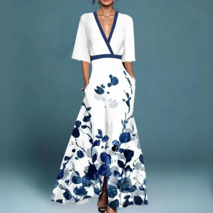 Odette | Floral Print Flowy Maxi Dress