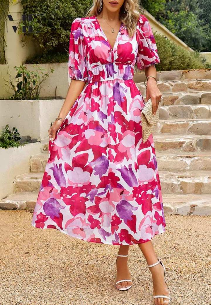 Rosalie Printed Midi Dress