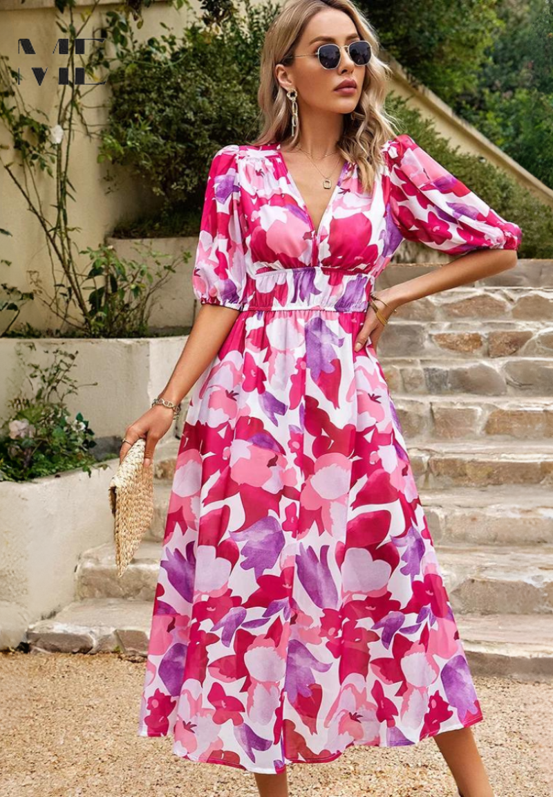 Rosalie Printed Midi Dress