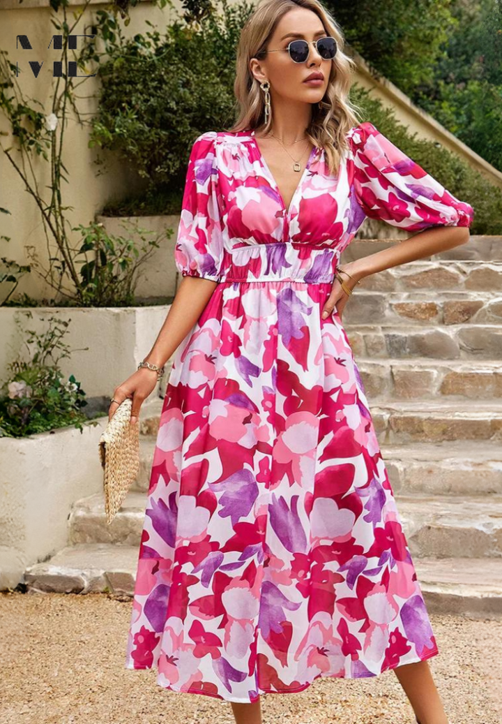 Rosalie Printed Midi Dress