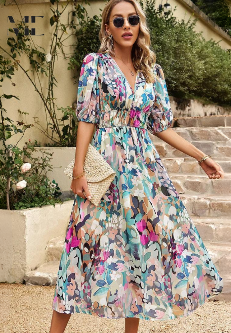 Rosalie Printed Midi Dress