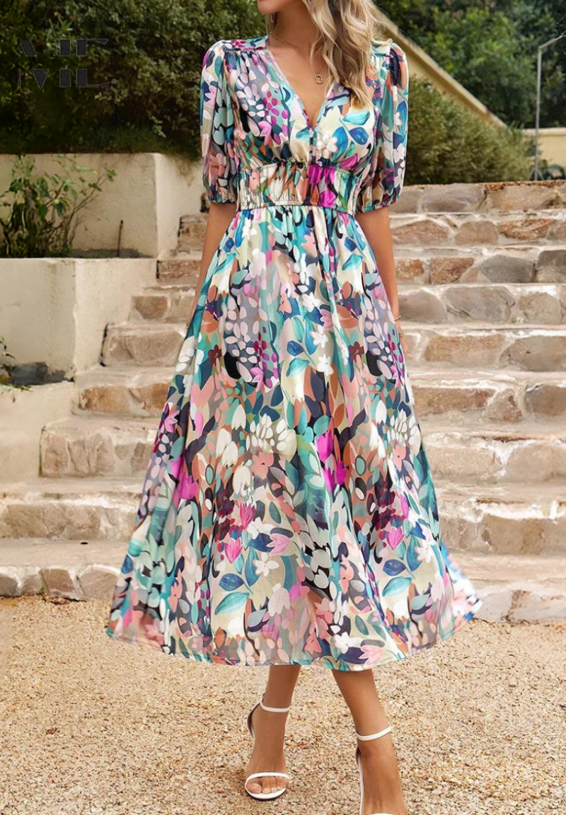 Rosalie Printed Midi Dress