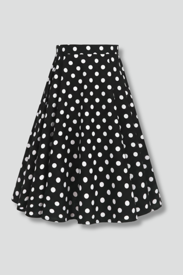 Roxane | Polka-Dot Flared Midi Skirt