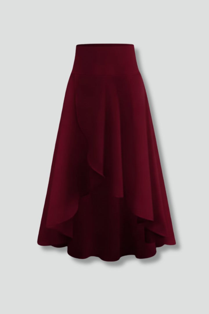 Sidonie | Layered-Hem Flared Midi Skirt