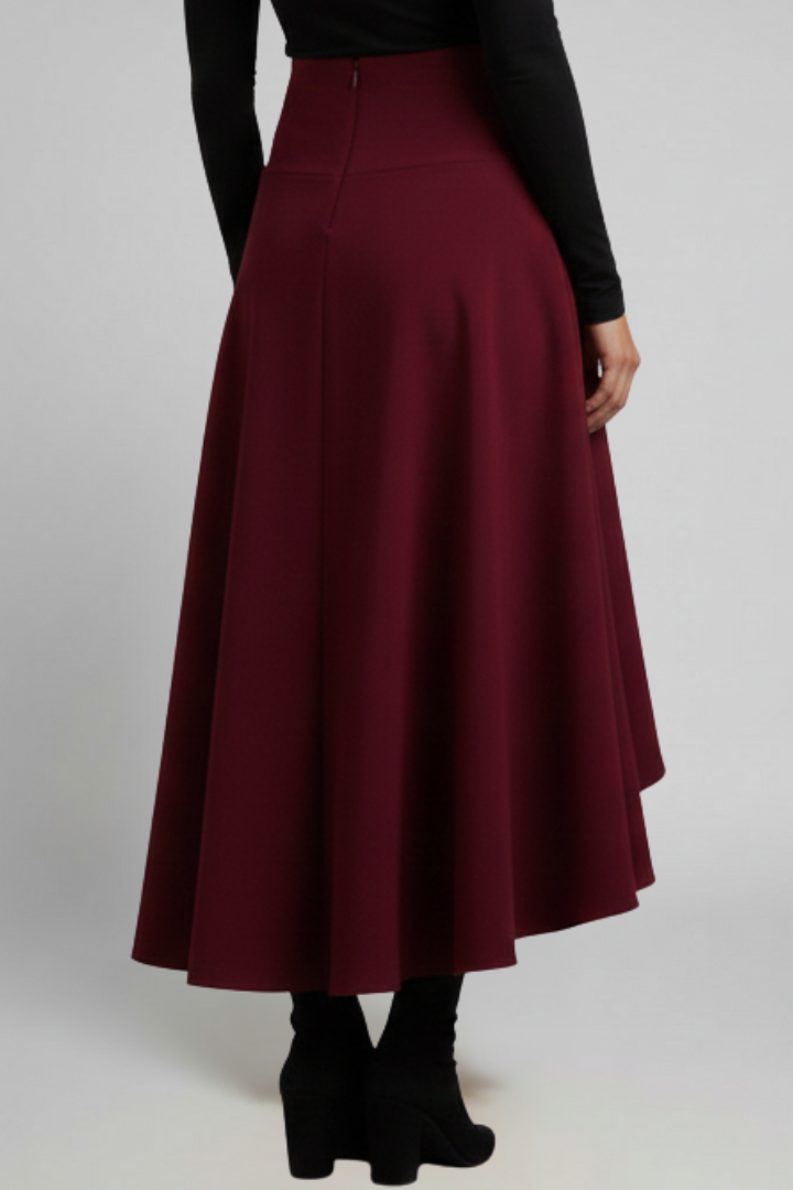 Sidonie | Layered-Hem Flared Midi Skirt
