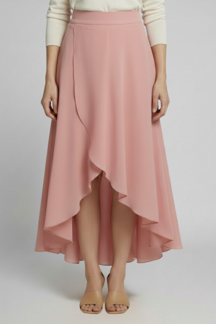 Sidonie | Layered-Hem Flared Midi Skirt