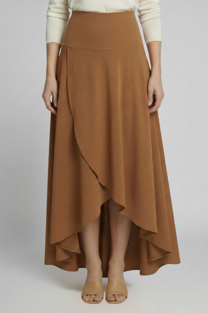 Sidonie | Layered-Hem Flared Midi Skirt