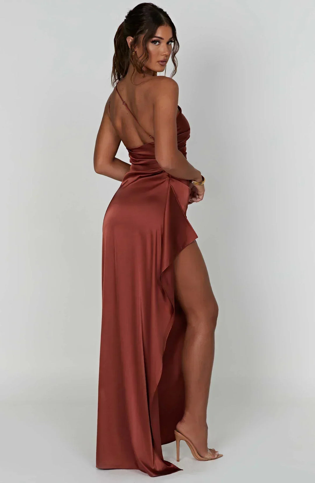 Amara Asymmetric Maxi Dress Red / S