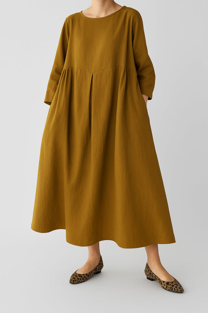 Eloise Pleat Midi Dress