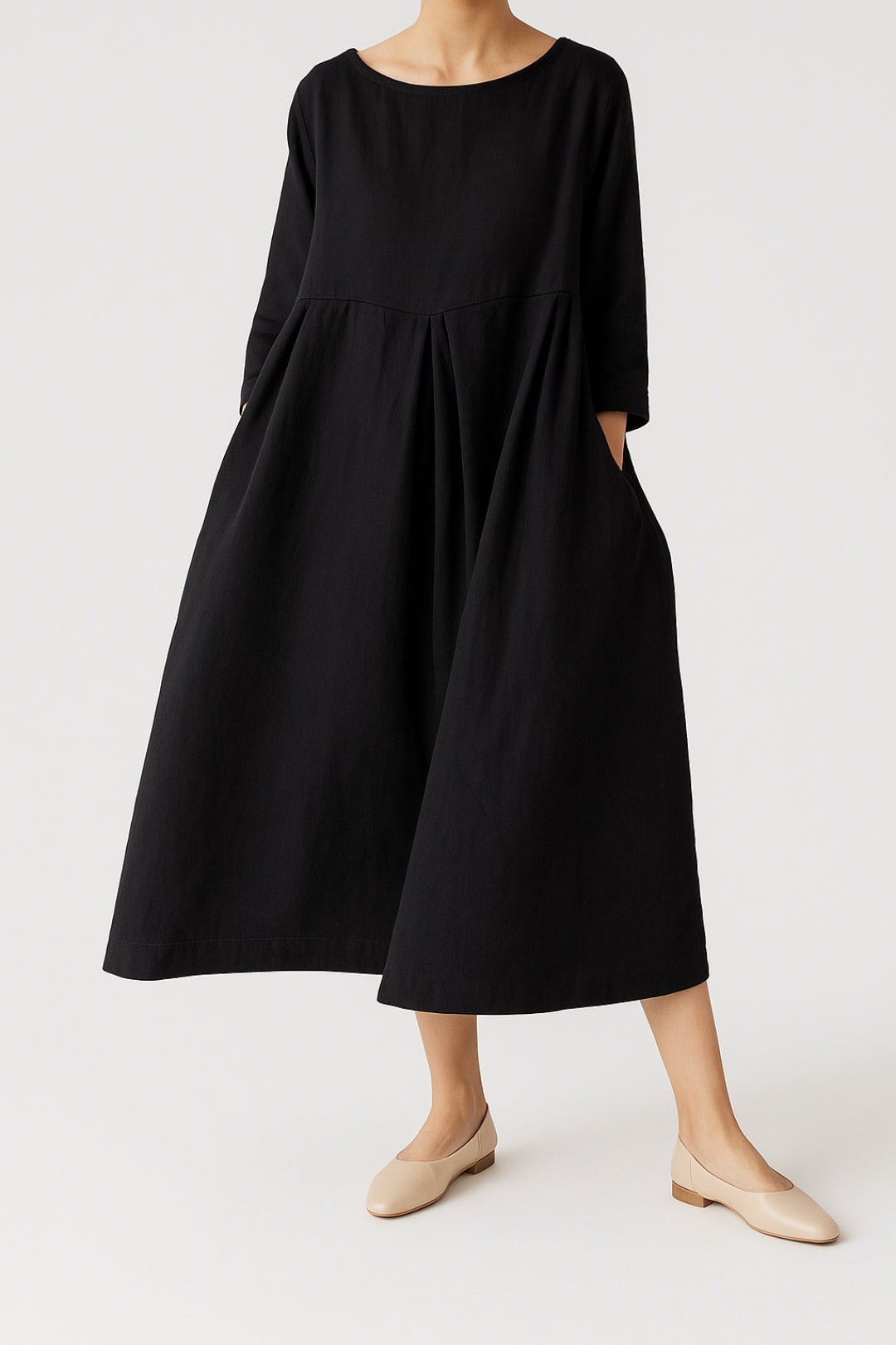 Eloise Pleat Midi Dress