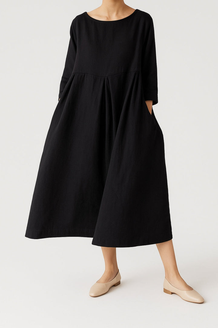 Eloise Pleat Midi Dress