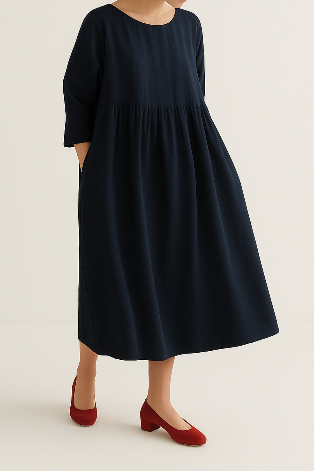 Eloise Pleat Midi Dress