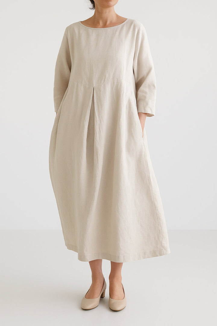 Eloise Pleat Midi Dress