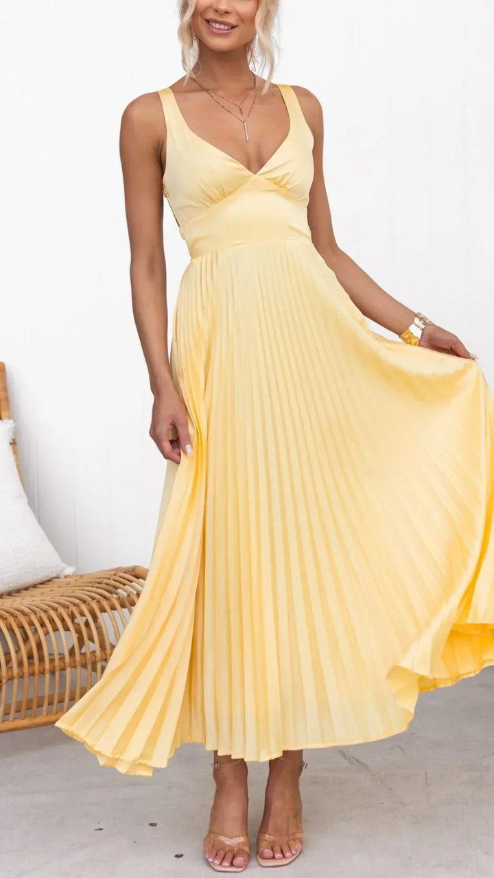 Sophia Pleated Maxi Dress