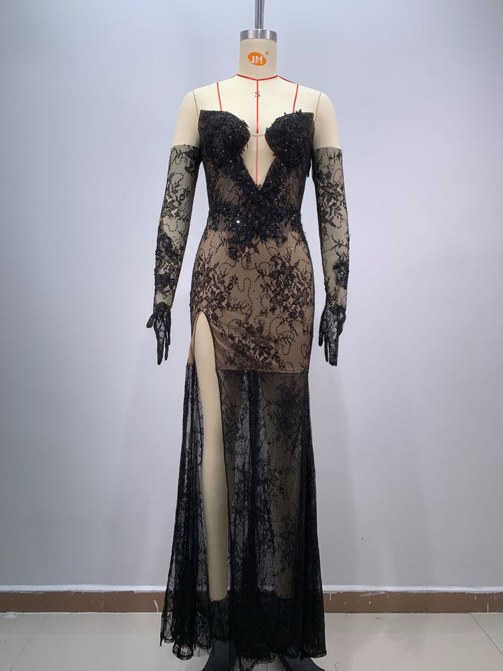 Natalie Bandeau Lace Gown