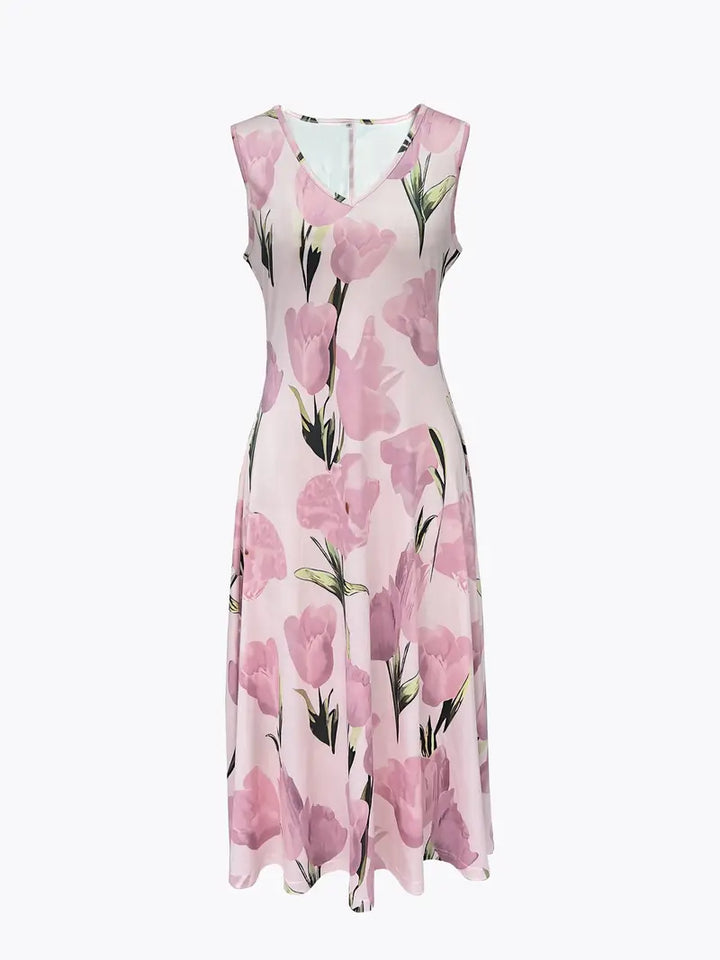Marianne | Wedding Guest Blush Floral Maxi Dress with Cardigan