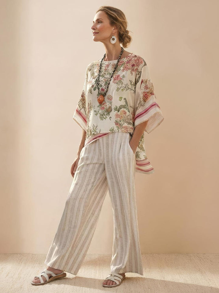 Genevieve | Linen Embroidered Wide-Leg Co-ord Set
