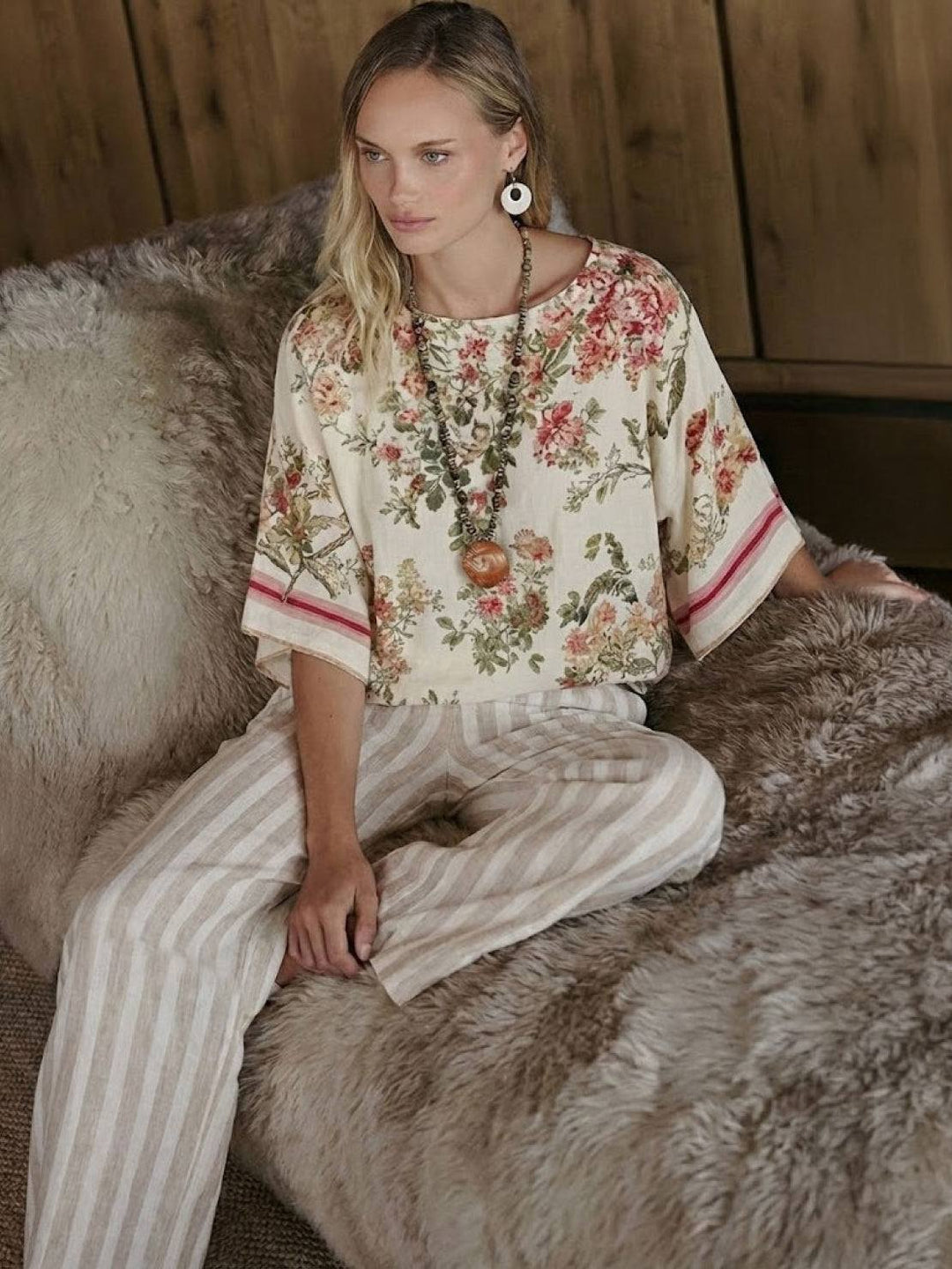 Genevieve | Linen Embroidered Wide-Leg Co-ord Set