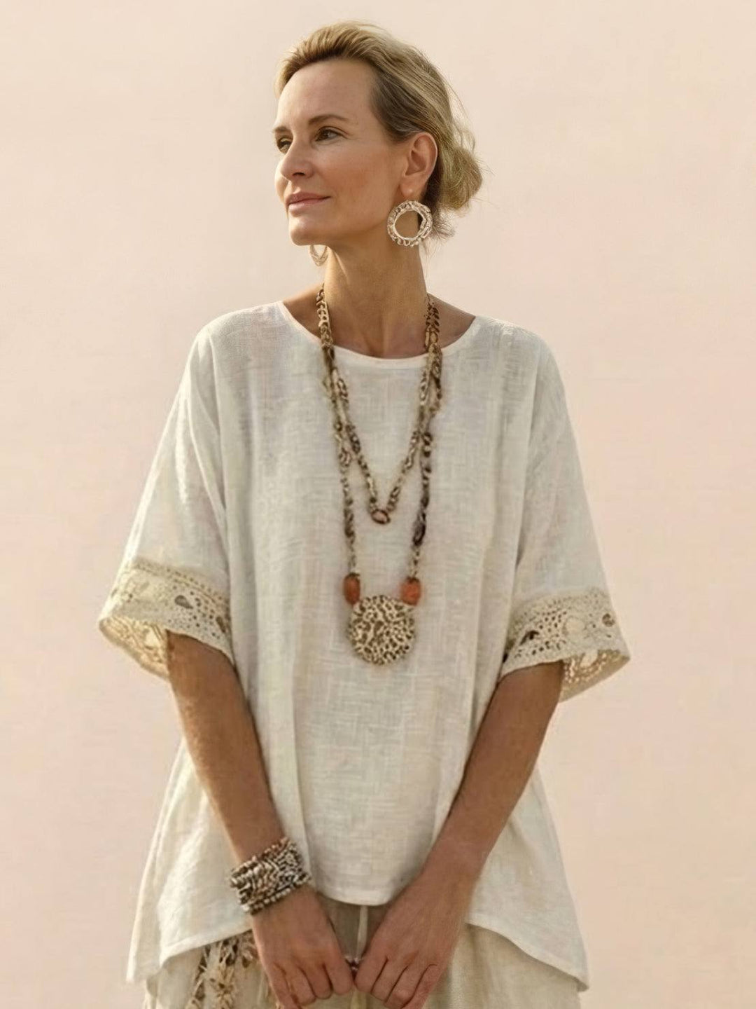 Genevieve | Linen Embroidered Wide-Leg Co-ord Set