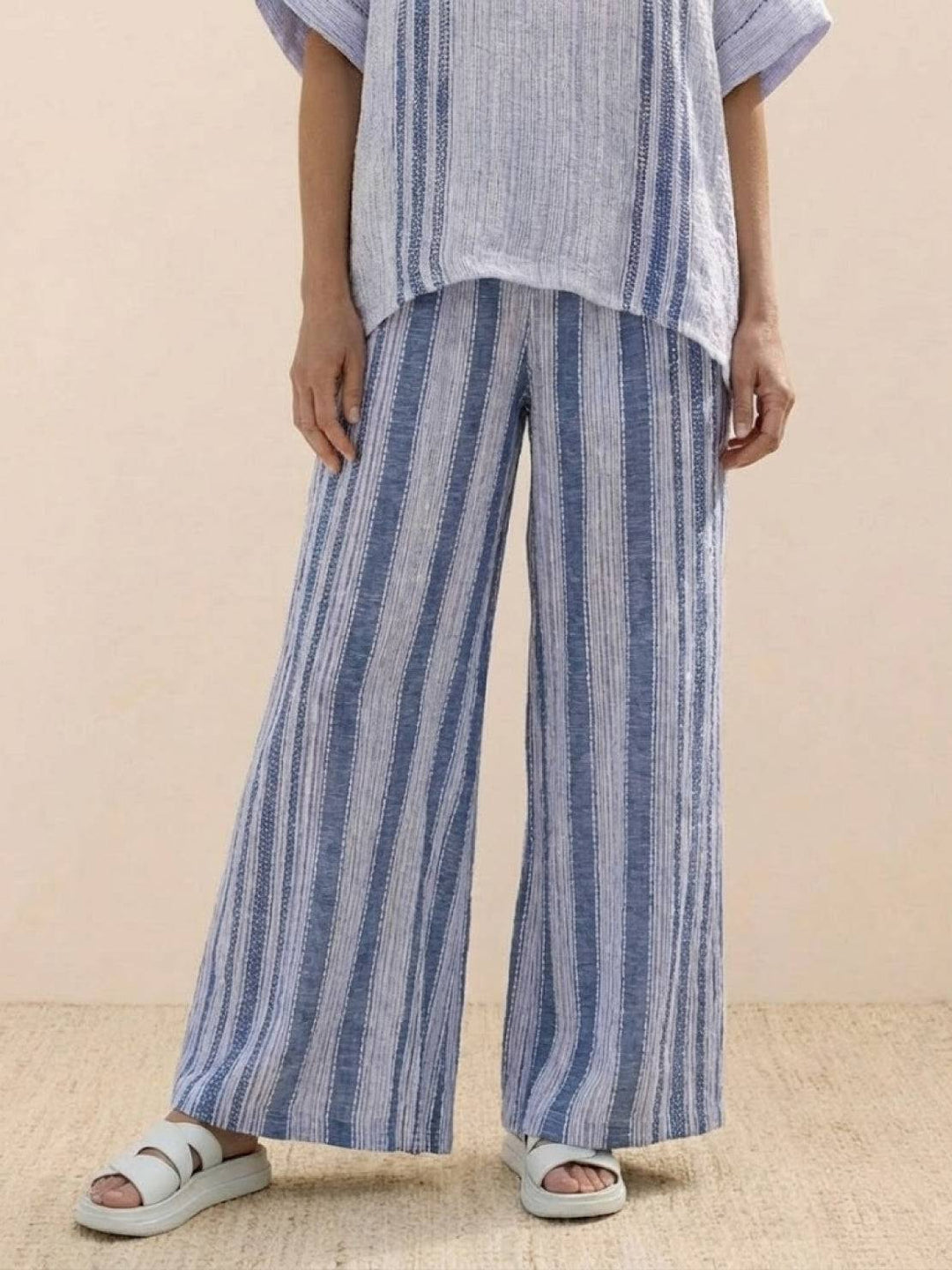 Genevieve | Linen Embroidered Wide-Leg Co-ord Set