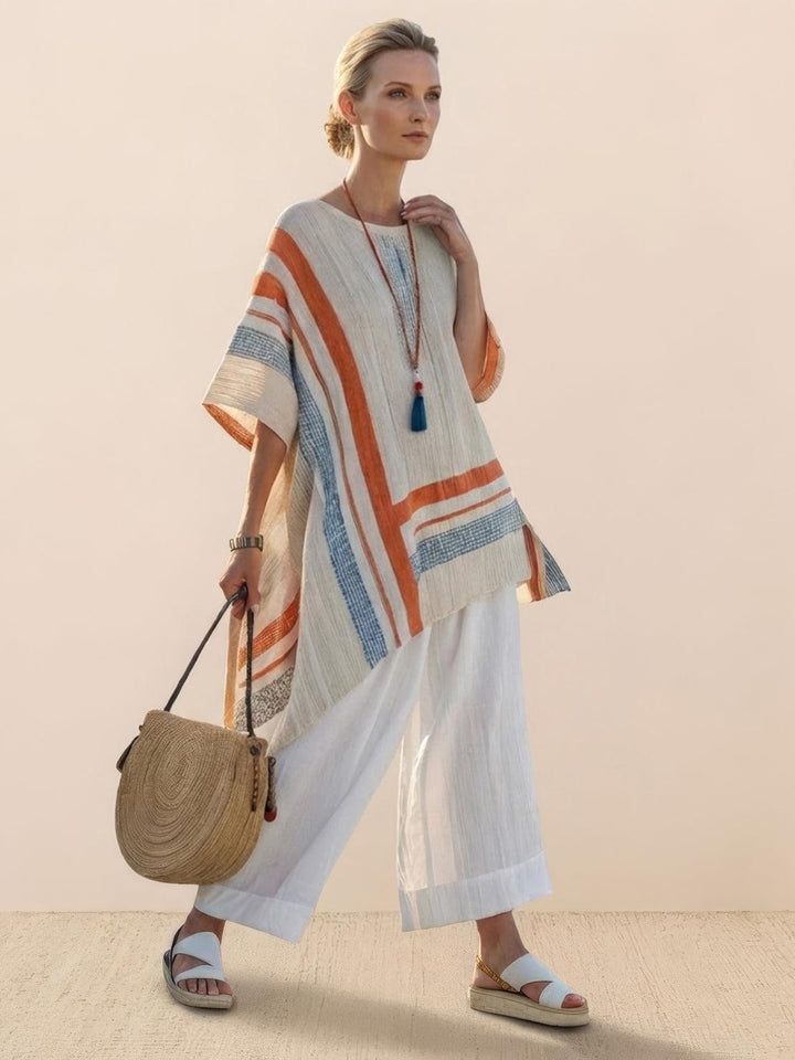 Genevieve | Linen Embroidered Wide-Leg Co-ord Set