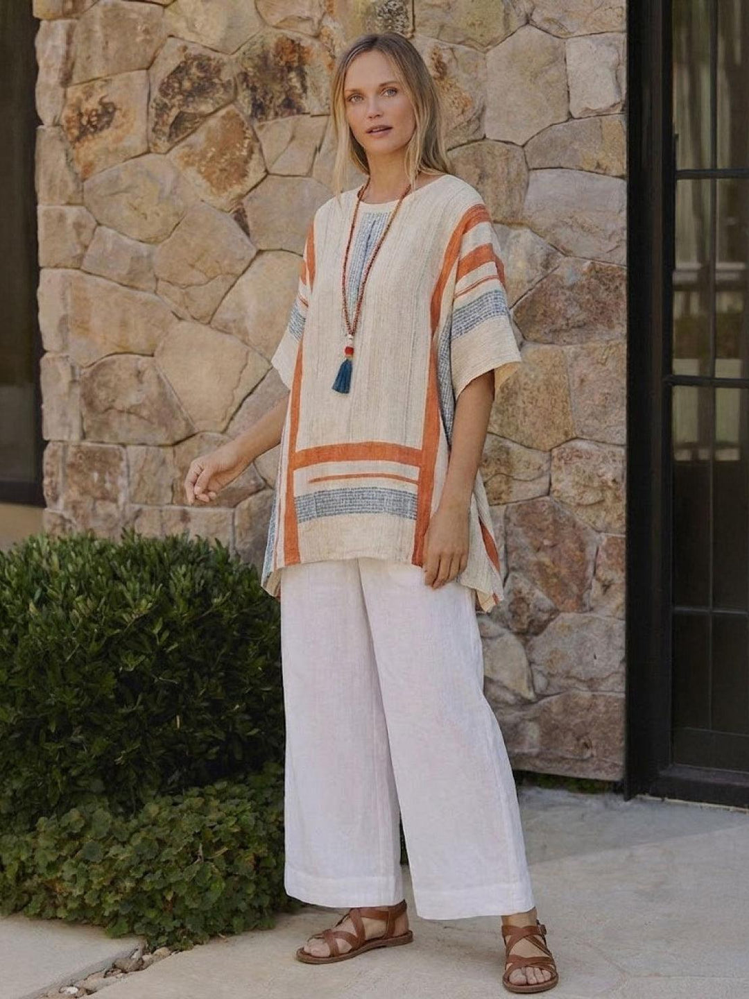 Genevieve | Linen Embroidered Wide-Leg Co-ord Set