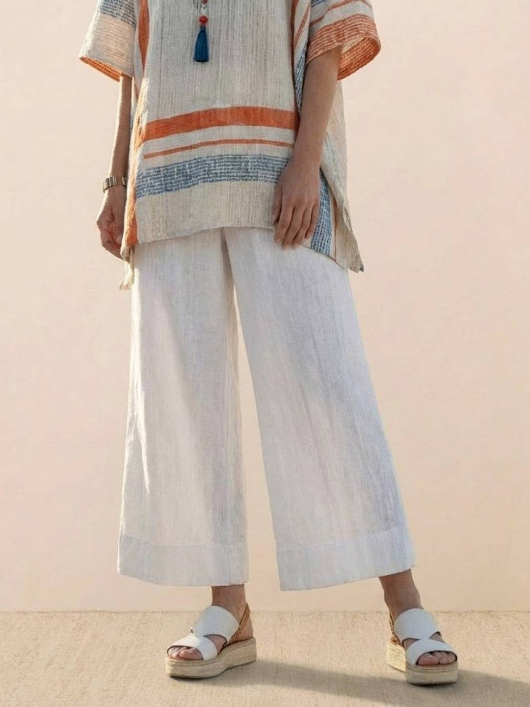 Genevieve | Linen Embroidered Wide-Leg Co-ord Set
