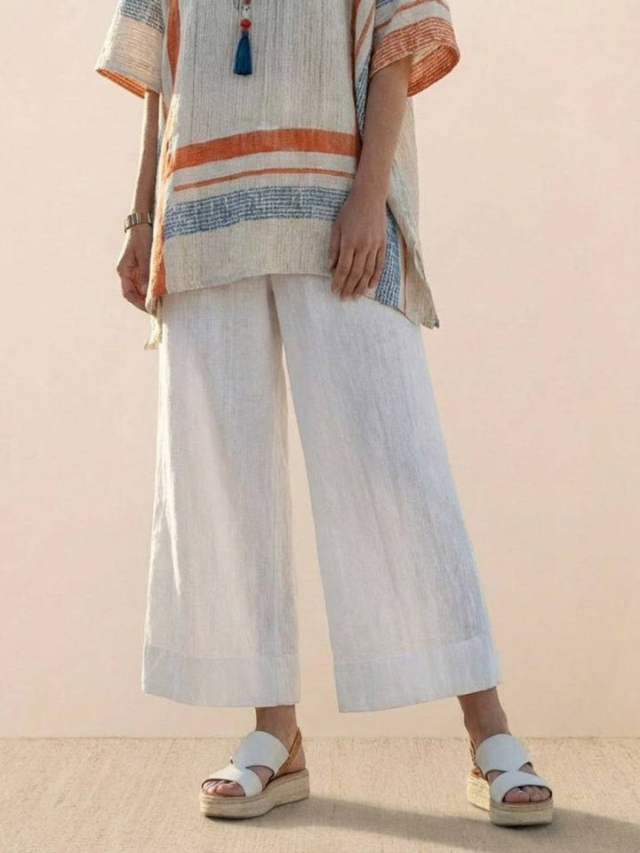 Genevieve | Linen Embroidered Wide-Leg Co-ord Set