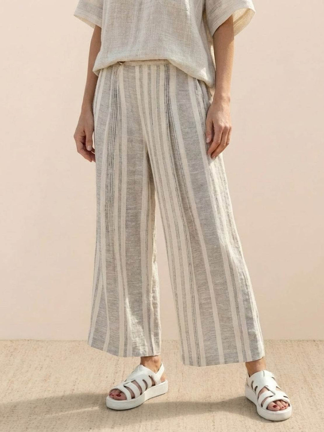 Genevieve | Linen Embroidered Wide-Leg Co-ord Set