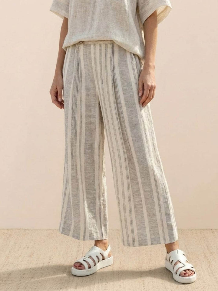 Genevieve | Linen Embroidered Wide-Leg Co-ord Set