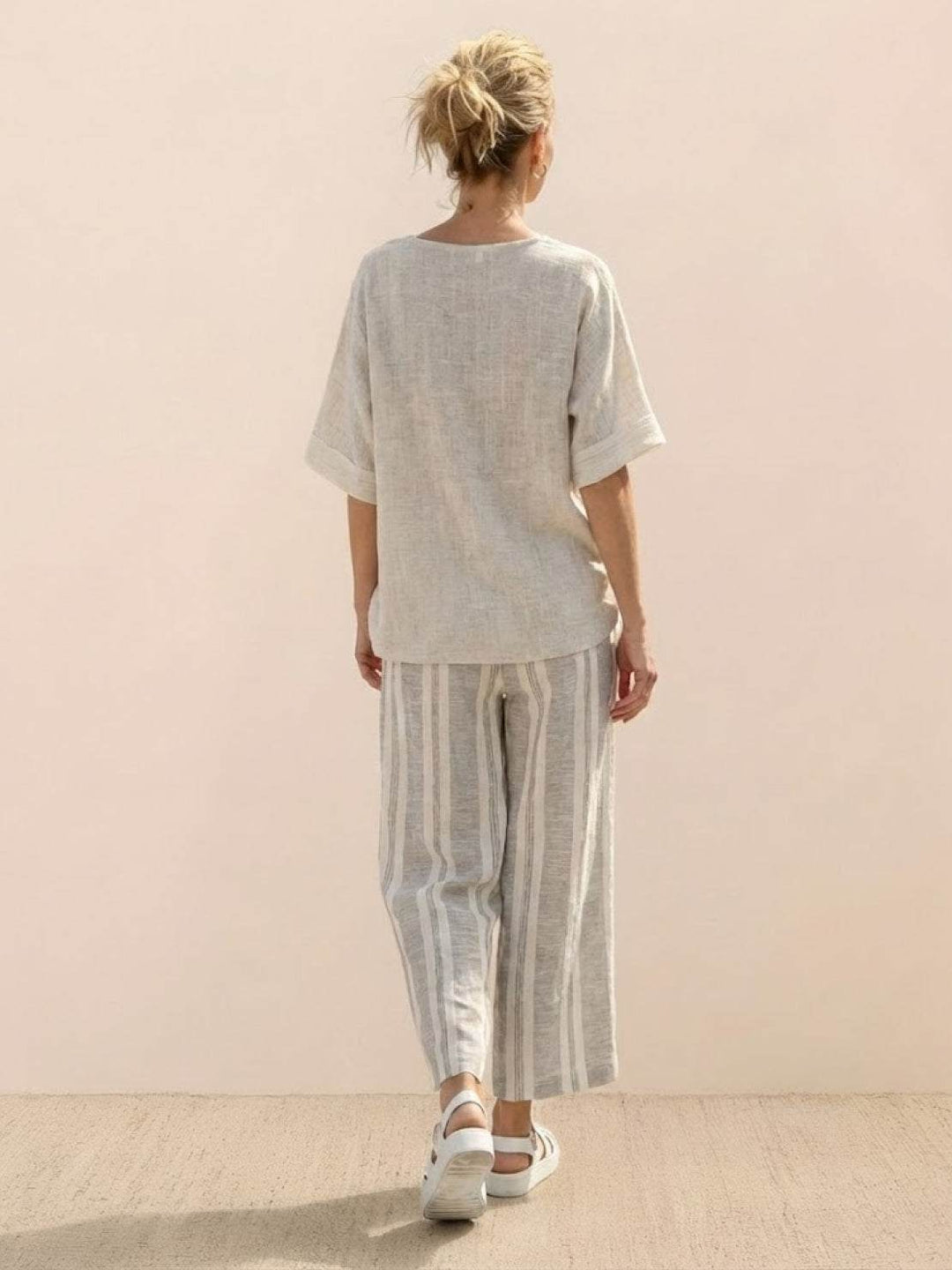 Genevieve | Linen Embroidered Wide-Leg Co-ord Set