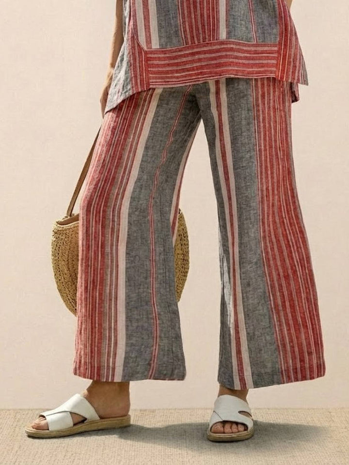 Genevieve | Linen Embroidered Wide-Leg Co-ord Set