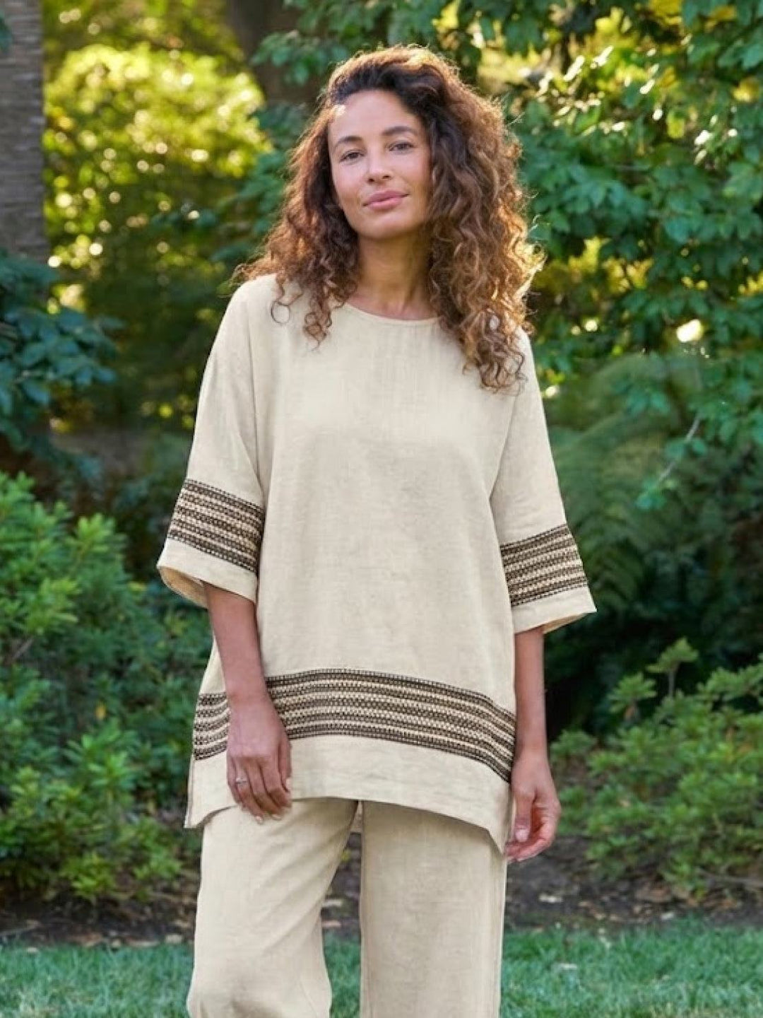 Genevieve | Linen Embroidered Wide-Leg Co-ord Set