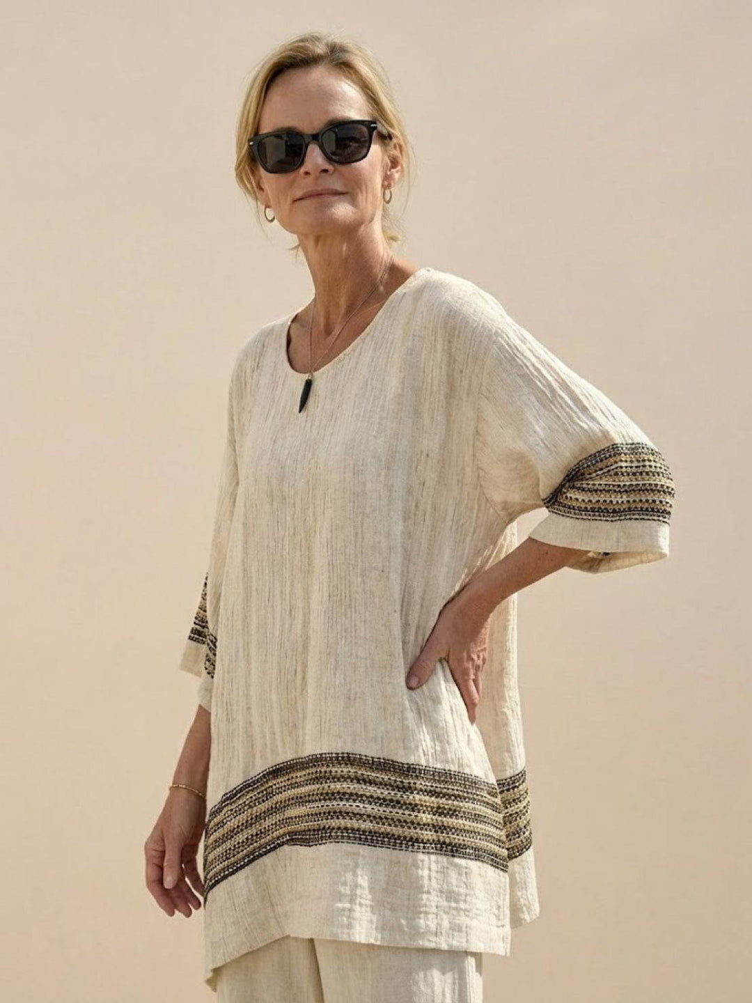 Genevieve | Linen Embroidered Wide-Leg Co-ord Set