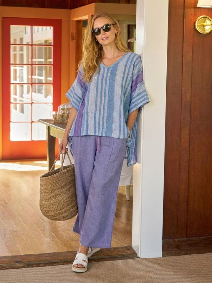 Genevieve | Linen Embroidered Wide-Leg Co-ord Set