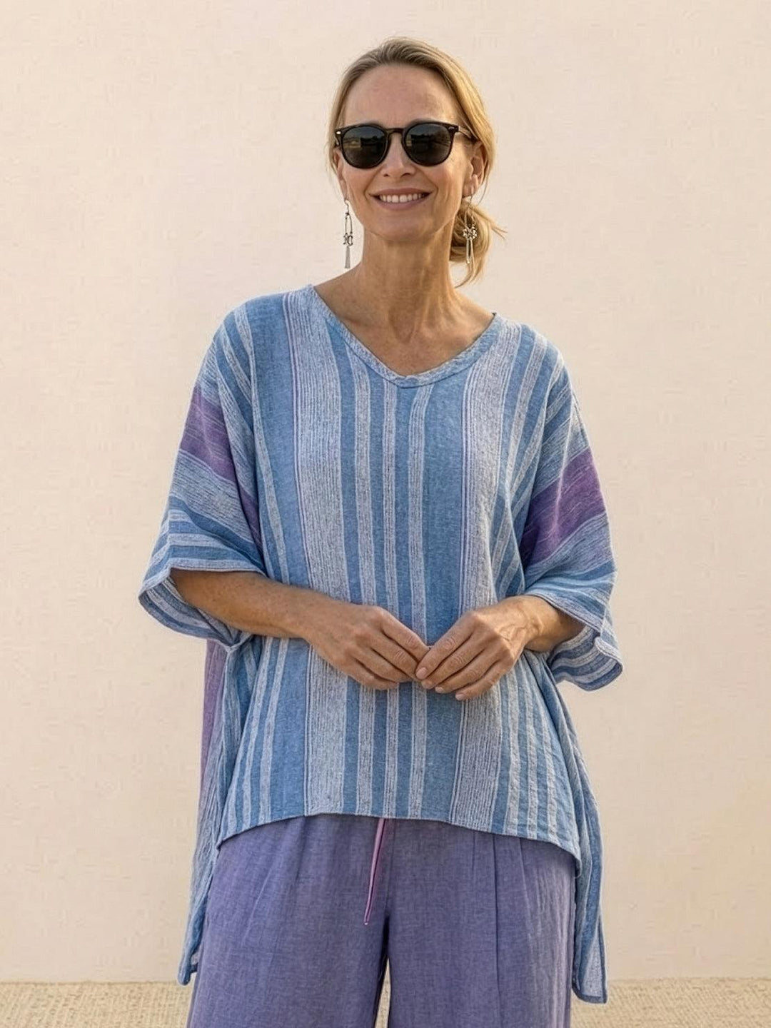 Genevieve | Linen Embroidered Wide-Leg Co-ord Set