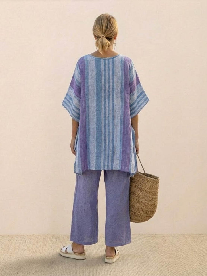 Genevieve | Linen Embroidered Wide-Leg Co-ord Set