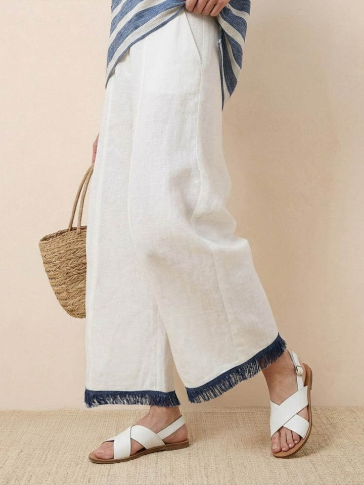Genevieve | Linen Embroidered Wide-Leg Co-ord Set