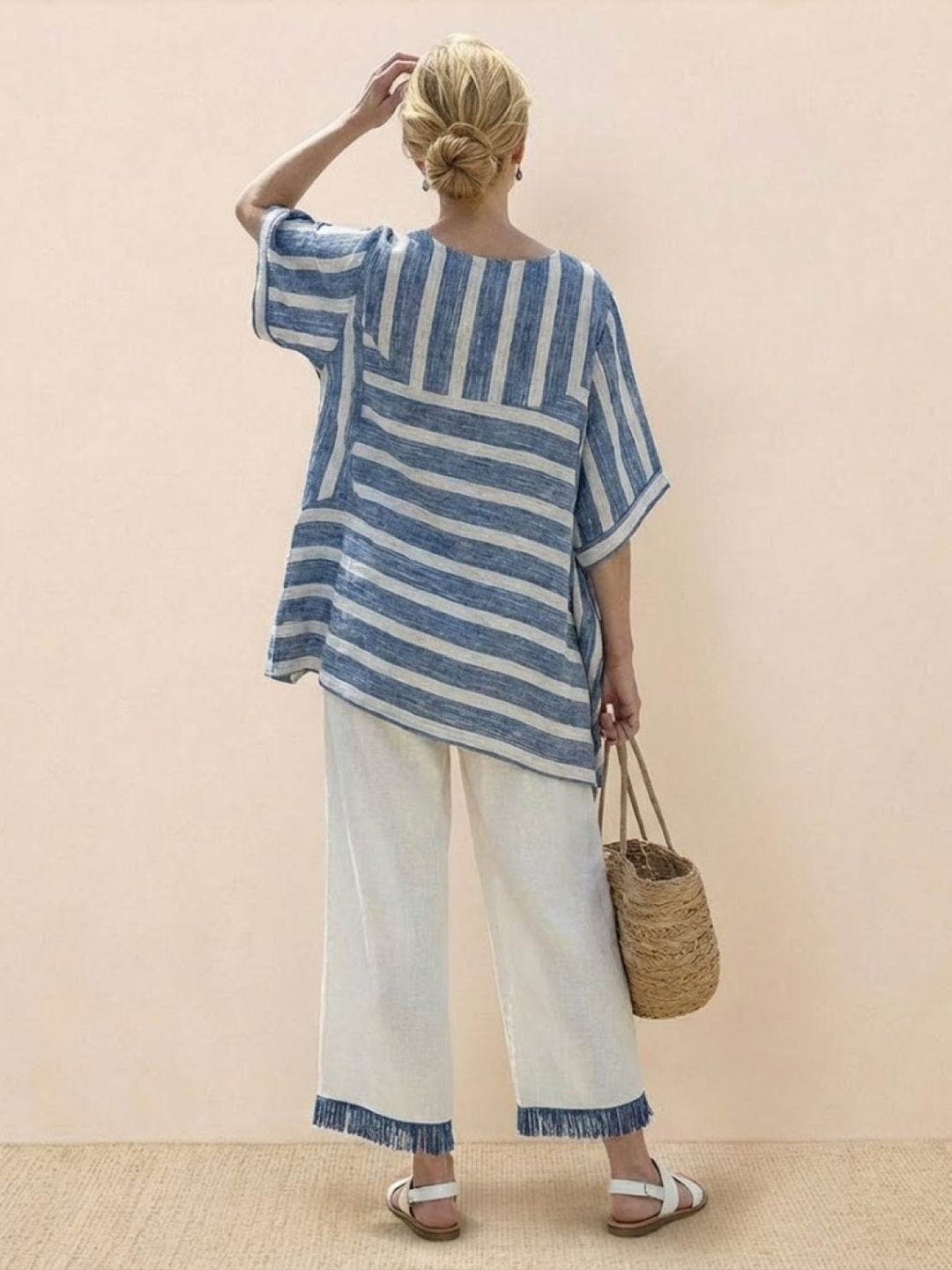 Genevieve | Linen Embroidered Wide-Leg Co-ord Set