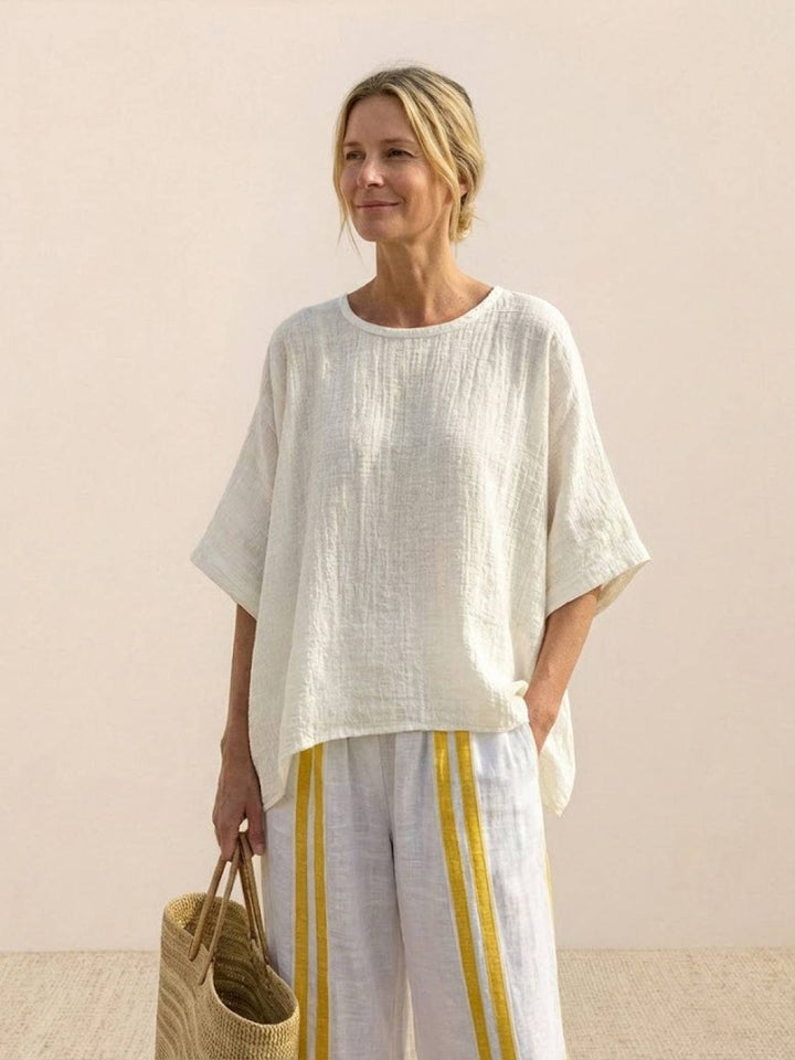 Genevieve | Linen Embroidered Wide-Leg Co-ord Set