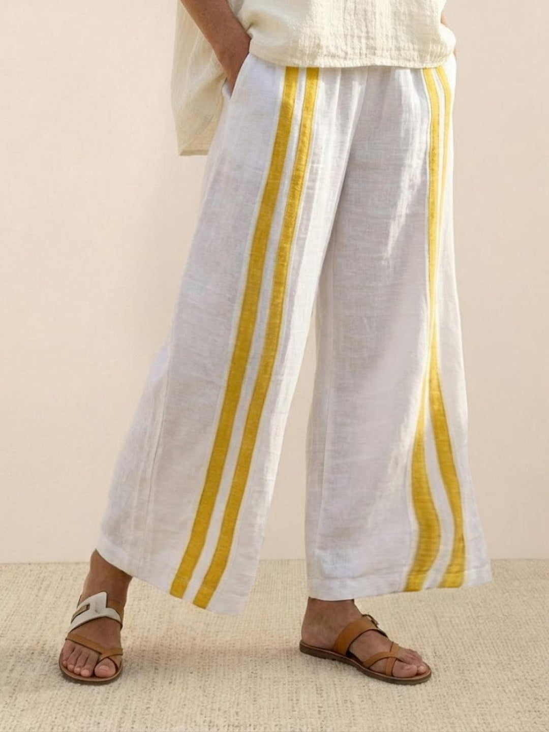 Genevieve | Linen Embroidered Wide-Leg Co-ord Set