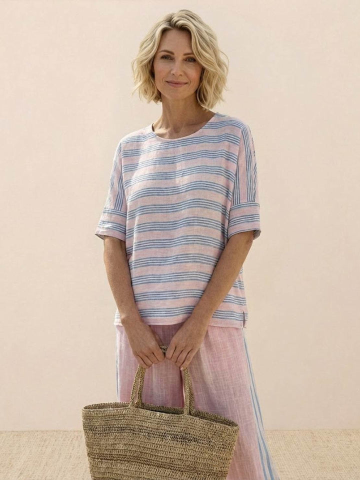 Genevieve | Linen Embroidered Wide-Leg Co-ord Set