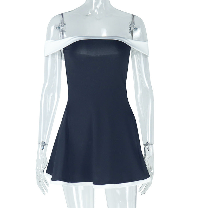 Elodie Contrast Off Shoulder Mini Dress
