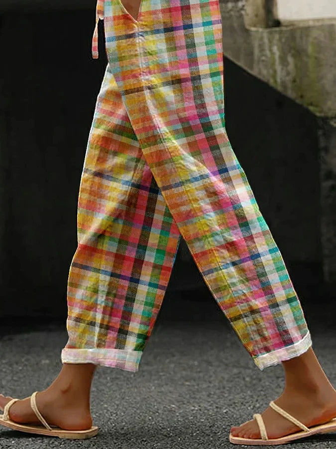 Estelle | Checkered Relaxed-Fit Trousers