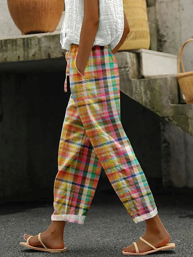 Estelle | Checkered Relaxed-Fit Trousers