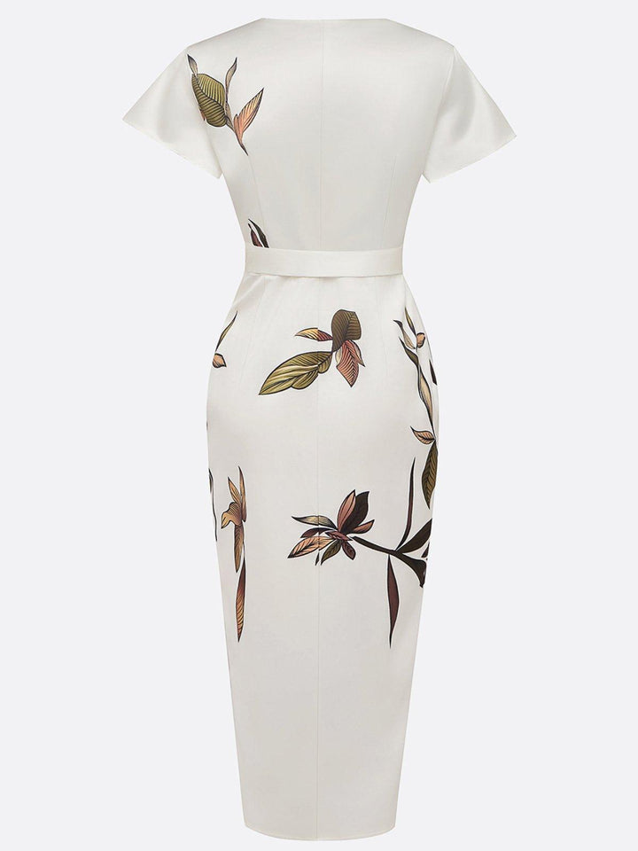 Celeste Satin Wrap Midi Dress