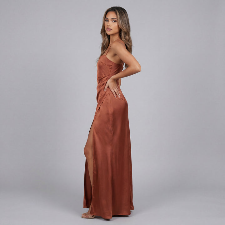 Brenda Satin Slip Maxi Dress