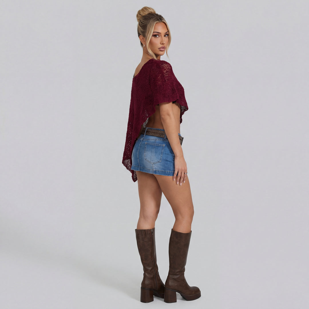 Bianca Sheer Poncho Sweater