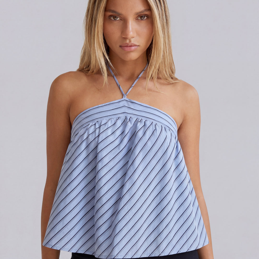 Nora Striped Halter Blouse
