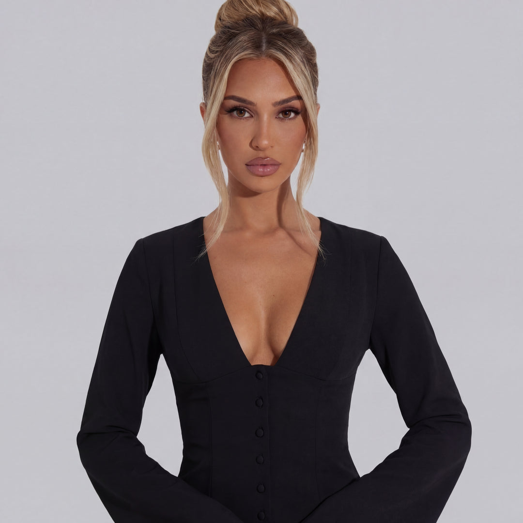 Violet Plunge Flare Top